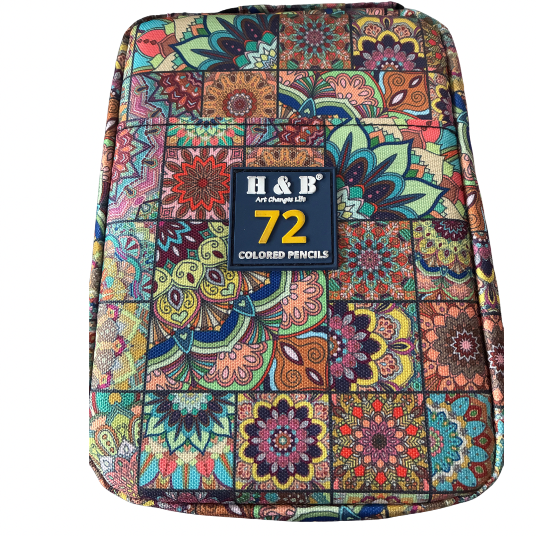 72 coloring pencils & mándala coloring book